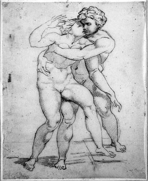 Homme enlaçant une femme par derrière_0