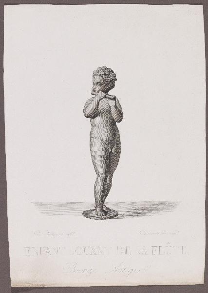 Enfant jouant de la flûte, François Jacques Dequevauviller, 19e siècle