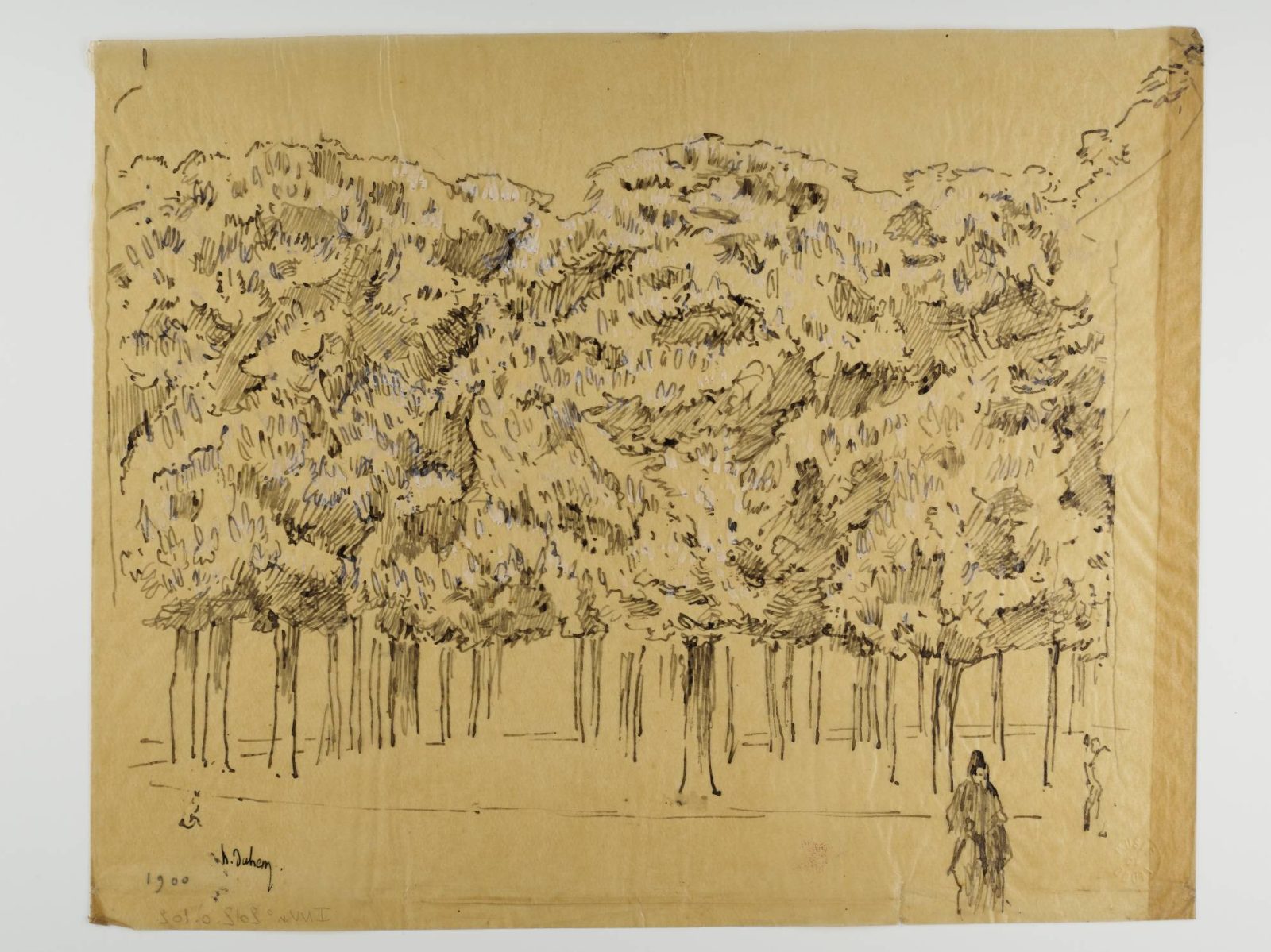 Place arborée à Douai, Henri Duhem, 1900