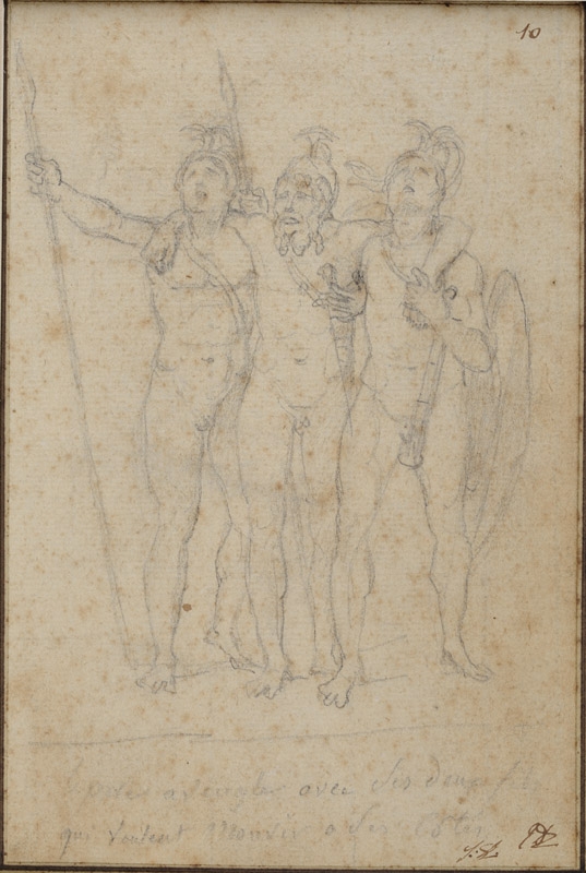 Étude pour Léonidas, David Jacques-Louis, 1814
