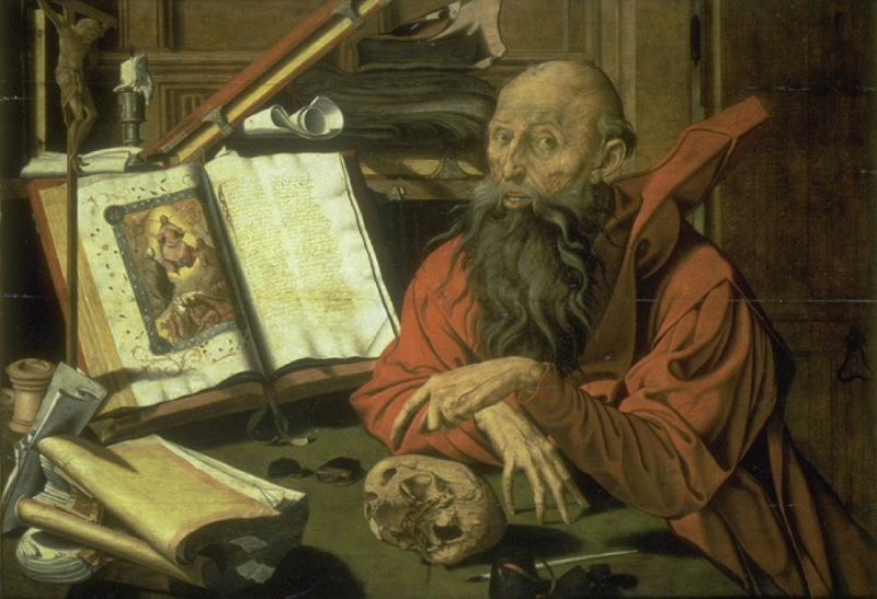 Saint Jérôme méditant, Marinus van Reymerswaele, 16e siècle