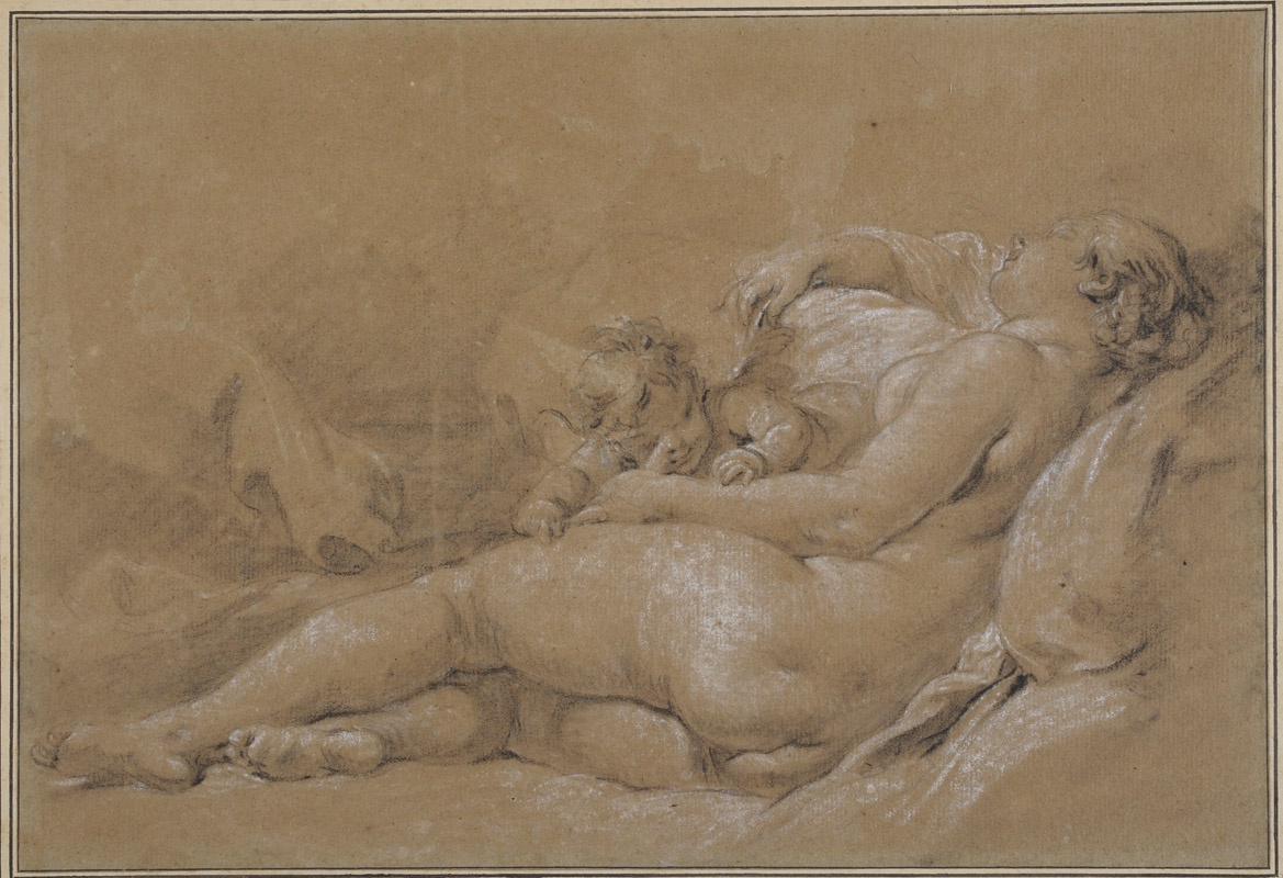 Nymphe et petit amour sommeillant, François Boucher, 18e siècle