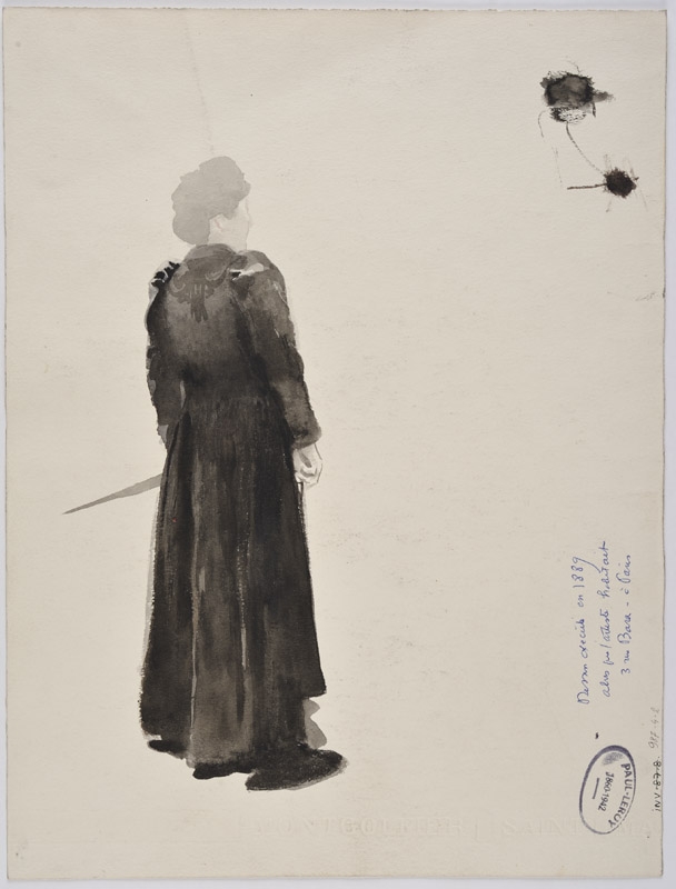 Femme debout de dos ; Deux hommes assis, Paul Leroy, 1889