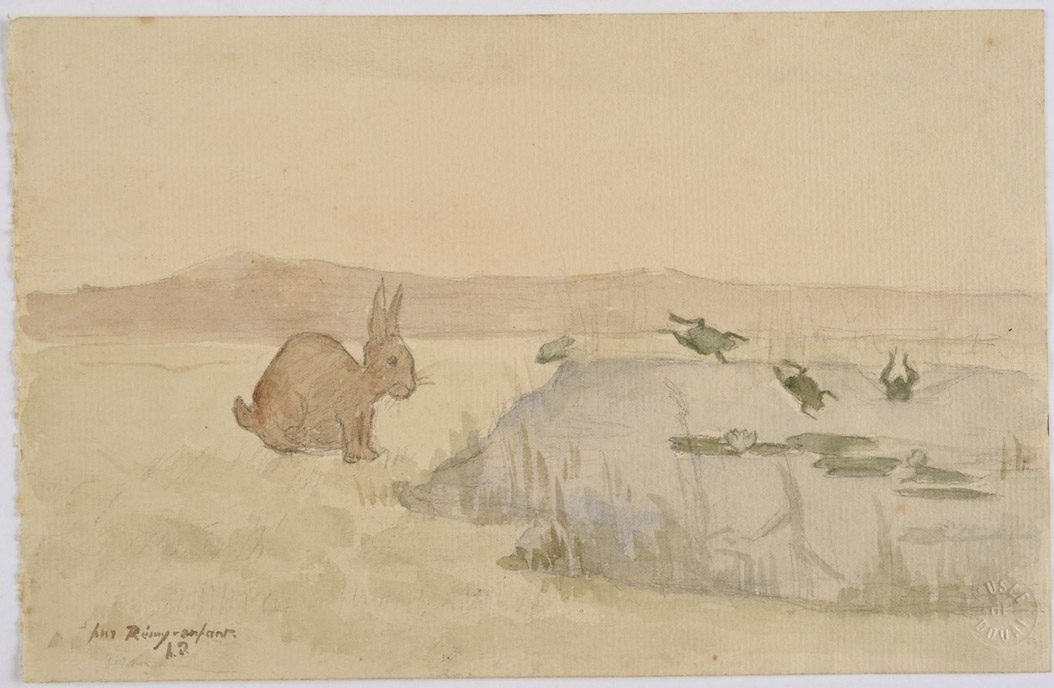 Lapin au bord de la mare, Rémy Duhem