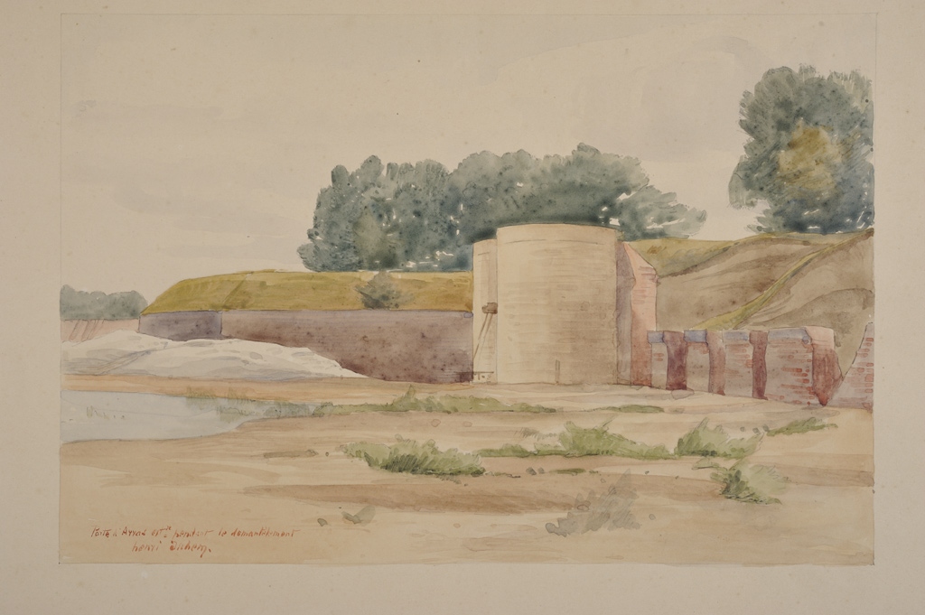 La porte d'Arras pendant le démantèlement, Henri Duhem, 1er quart 20e siècle