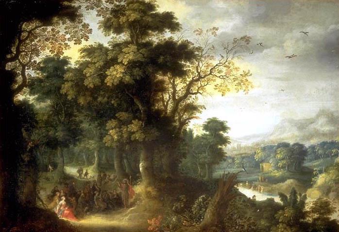 Saint Jean Baptiste annonçant la venue du Messie, Abraham Govaerts, 1er quart 17e siècle