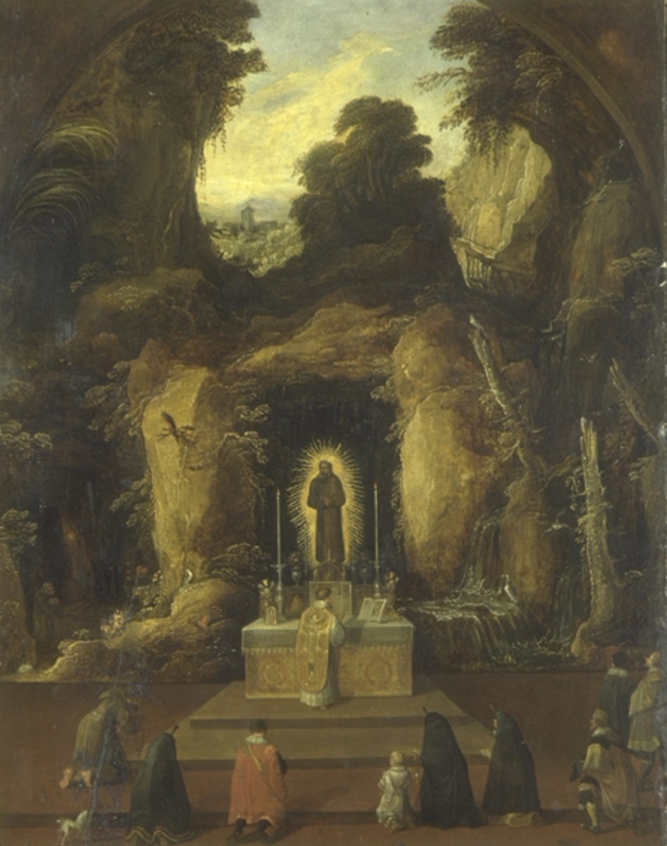 Messe dans une grotte, Josse de Momper, 17e siècle