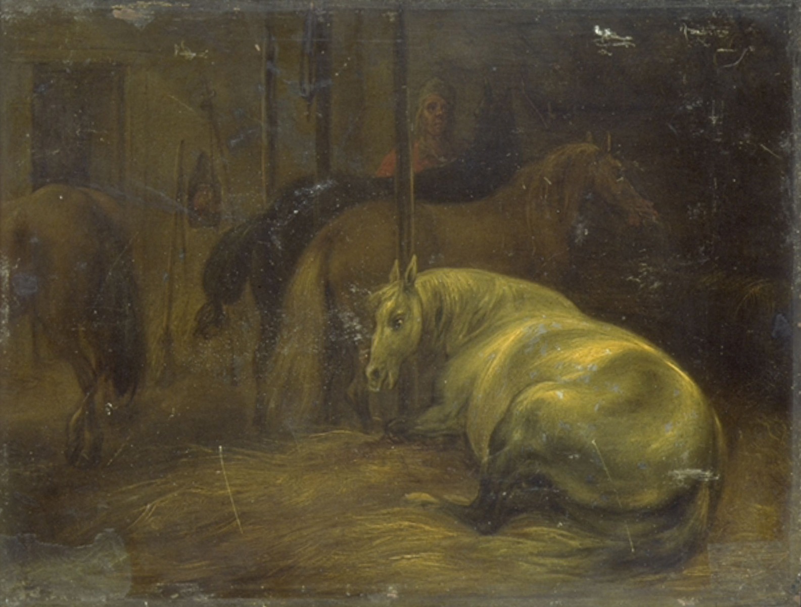 Intérieur d'écurie, Cornelis Beelt, 17e siècle