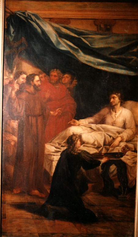 Saint François de Paule exhortant Louis XI au lit de sa  mort, Vuez, Arnould de