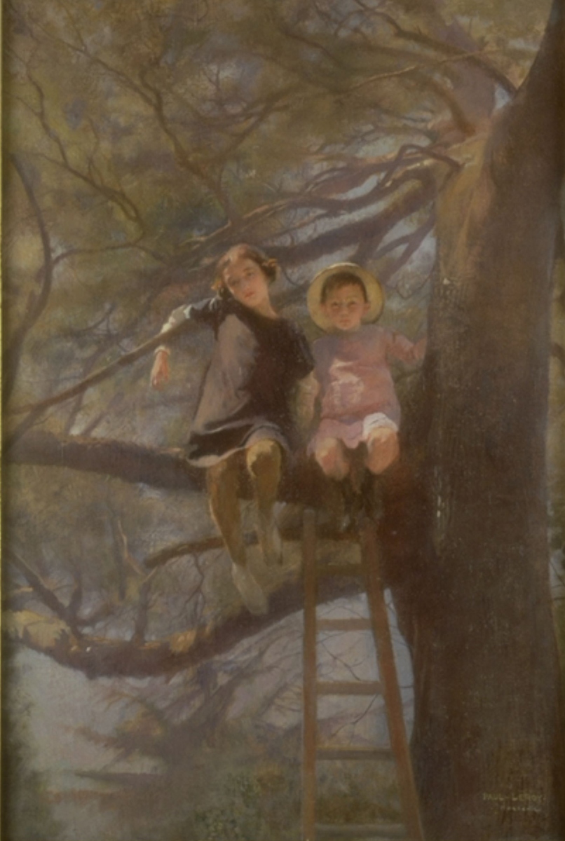 Dans les branches d'un grand pin, Paul Leroy, 1910 (Vers)