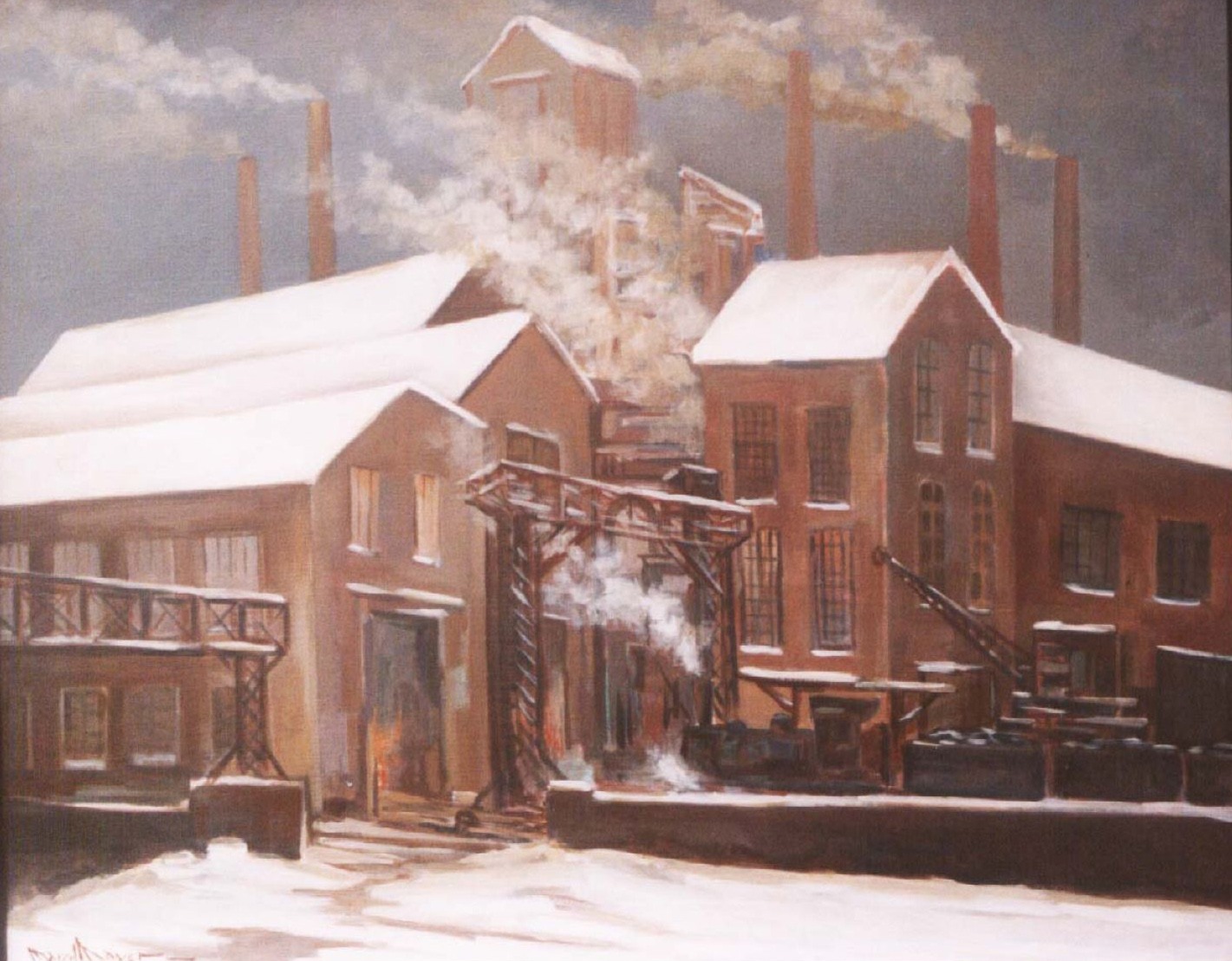 L'Usine sous la neige, Mayer,M, 20e siècle