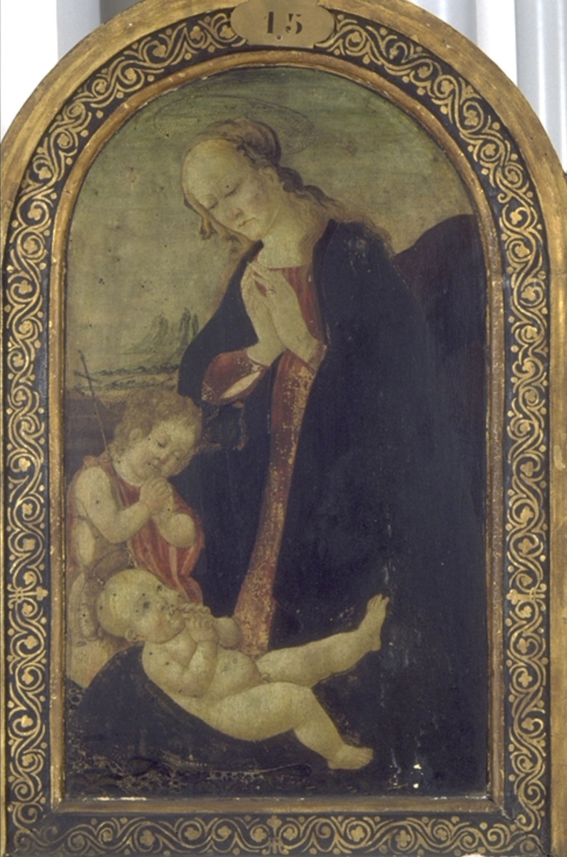 Vierge à l’Enfant avec saint Jean-Baptiste ; La Sainte Famille, Jacopo del Sellaio, 15e siècle (3e quart)