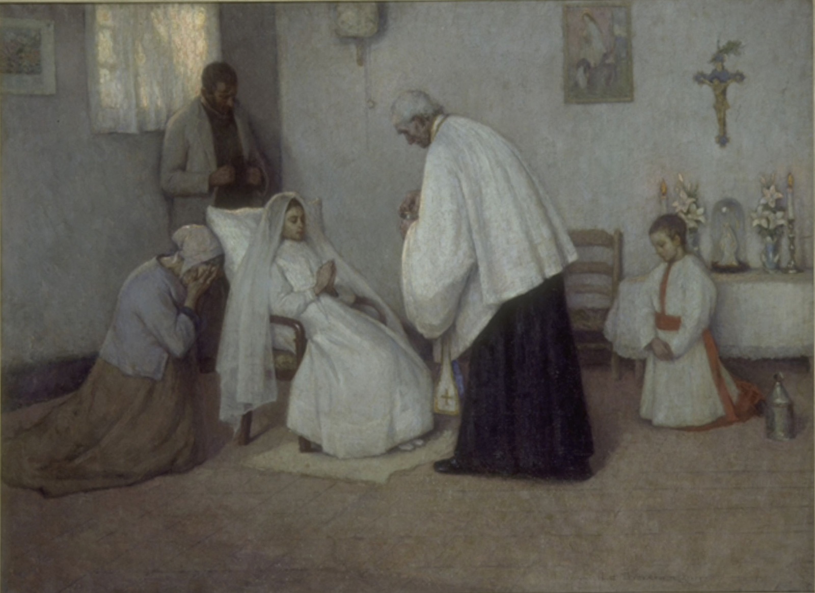 La Communion in extremis, Henri Eugène Augustin Le Sidaner, 1889