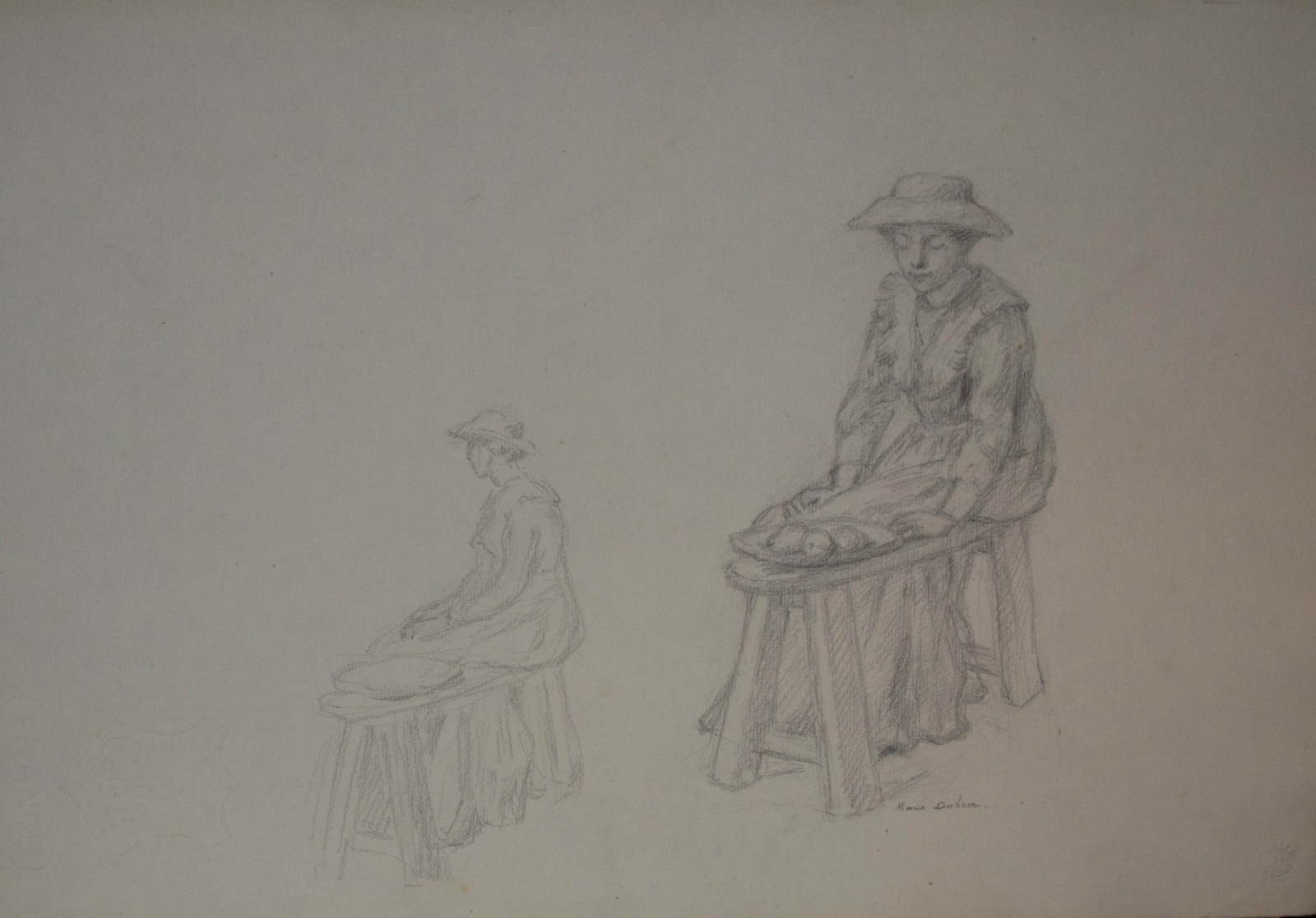 Femme assise au plat de fruits, Marie Duhem