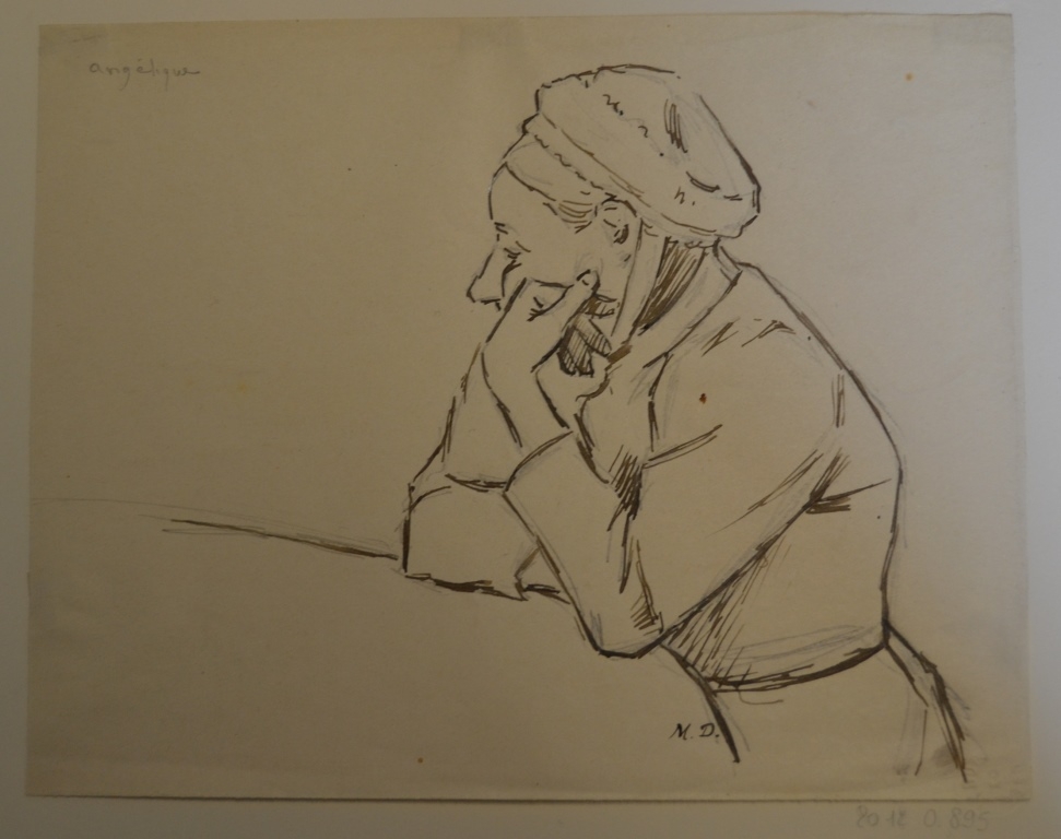 Angélique accoudée, Marie Duhem, 19e siècle (2e moitié), 20e siècle (1ère moitié)