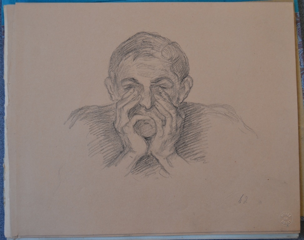 Autoportrait la tête dans les mains, Henri Duhem, 2e moitié 19e siècle, 1ère moitié 20e siècle