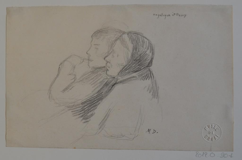 Angélique dorlotant Rémy Duhem, Marie Duhem, 2e moitié 19e siècle, 1ère moitié 20e siècle