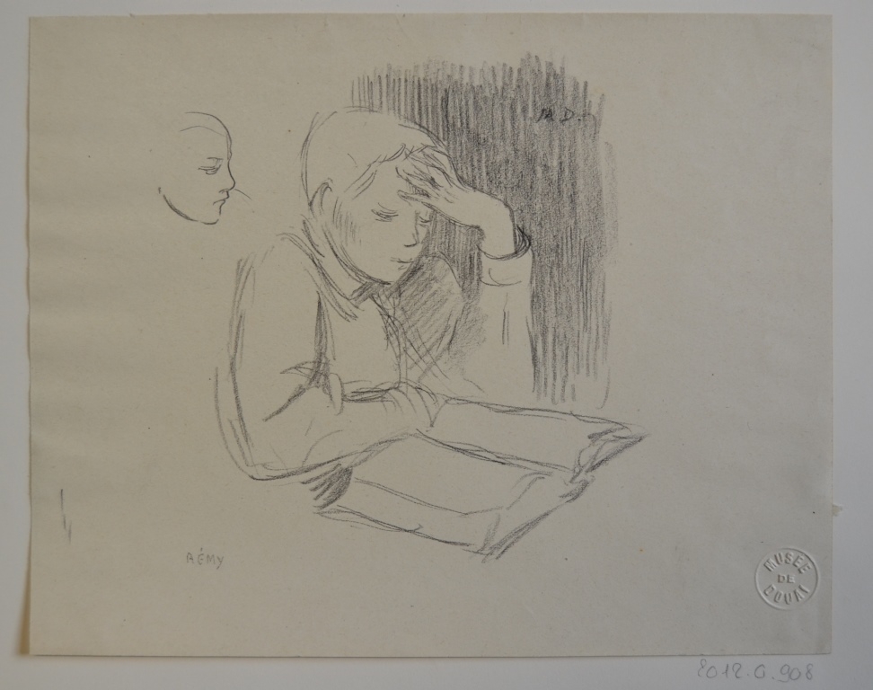 Rémy Duhem lisant, Marie Duhem, 2e moitié 19e siècle, 1ère moitié 20e siècle