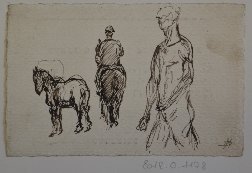 Chevaux et piéton, Marie Duhem, 2e moitié 19e siècle, 1ère moitié 20e siècle