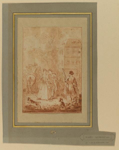 Départ pour la chasse, Antoine François Saint-Aubert, 18e siècle