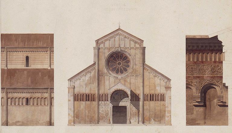 Portail de l'église Saint-Zénon à Vérone, Constant Moyaux, 2e moitié 19e siècle
