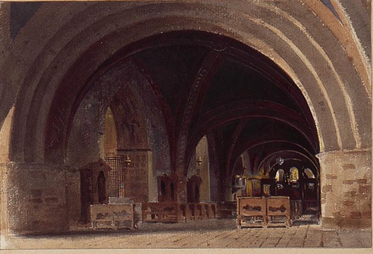 Intérieur d'église en Italie, Constant Moyaux, 2e moitié 19e siècle