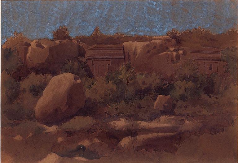 Ruines et rochers ; Ruines encastrées dans des rochers, Constant Moyaux, 2e moitié 19e siècle