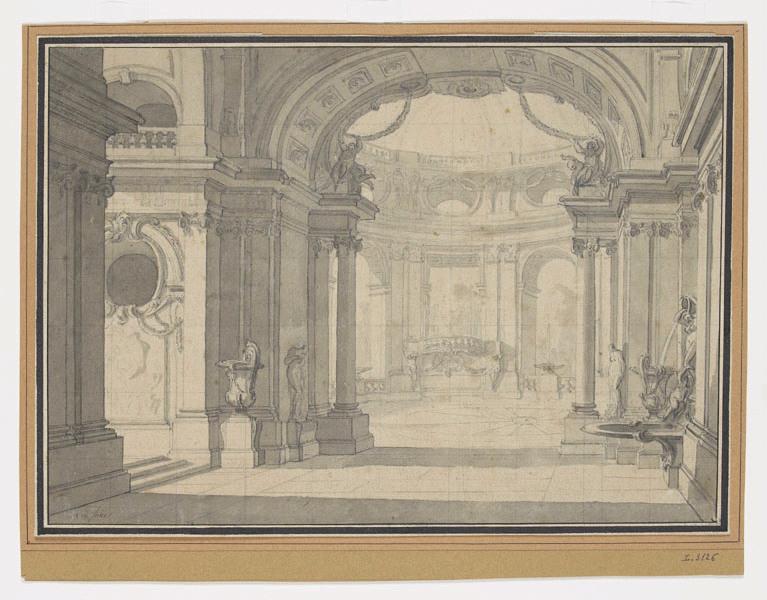 Composition d'architecture décorative, vestibule d'un palais, Jacques de Lajoue, 18e siècle