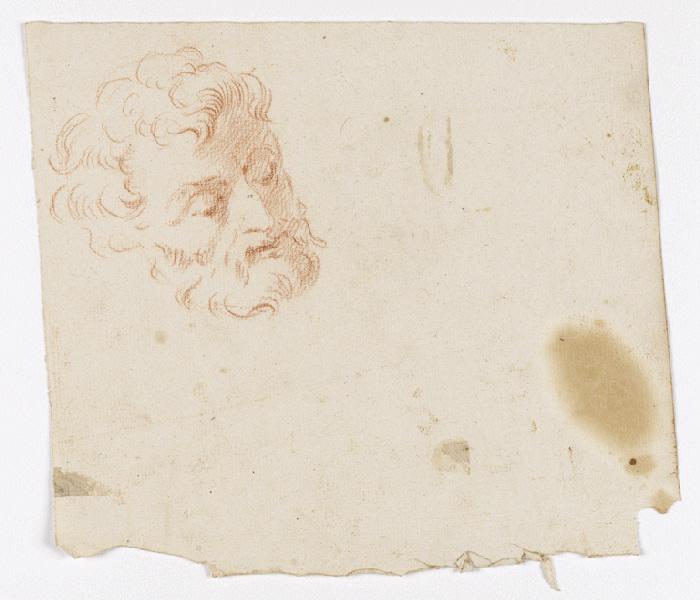 Tête d'homme (recto) ; Esquisse légère de visage (verso), Arnould de Vuez, 2e moitié 17e siècle, 1er quart 18e siècle
