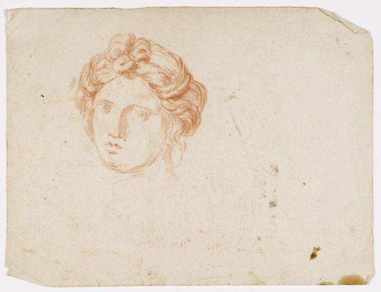 Tête de femme (recto) ; Contre-type de deux figures (verso), Arnould de Vuez, 2e moitié 17e siècle, 1er quart 18e siècle