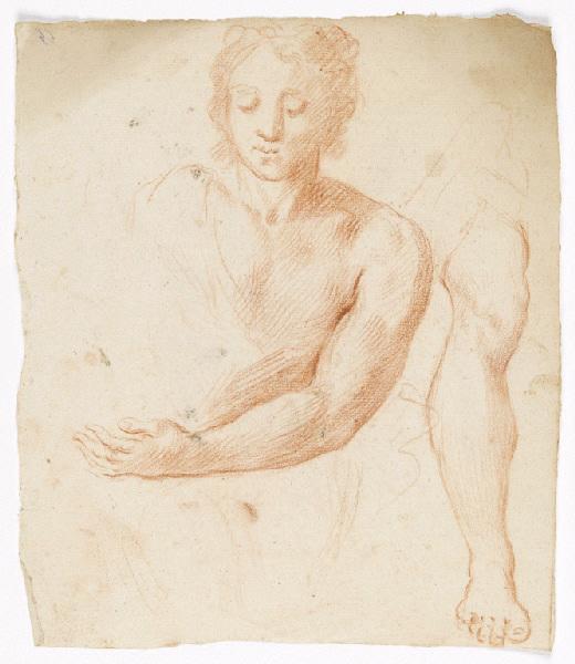 Deux études : tête, buste, et bras gauche d'une figure ; jambe droite (recto) ; Etude de deux figures (verso), Vuez, Arnould de