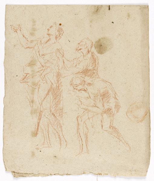 Deux groupes de figures (recto) ; Etude coupée de Christ en croix, dans l'autre sens de la feuille (verso)_0