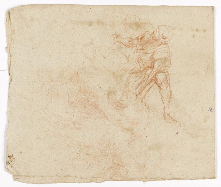 Deux groupes de figures (recto) ; Etude coupée de Christ en croix, dans l'autre sens de la feuille (verso)_1