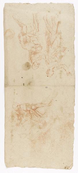 Deux groupes de figures (recto) ; Etude coupée de Christ en croix, dans l'autre sens de la feuille (verso)_2