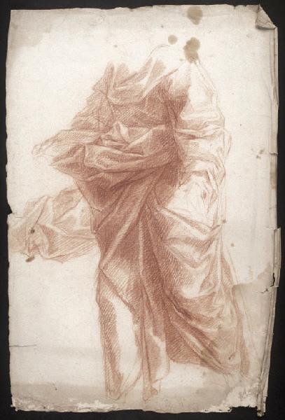 Etude de draperie d'une figure debout (recto) ; Cinq têtes de femmes, une femme vue en buste (verso), Vuez, Arnould de