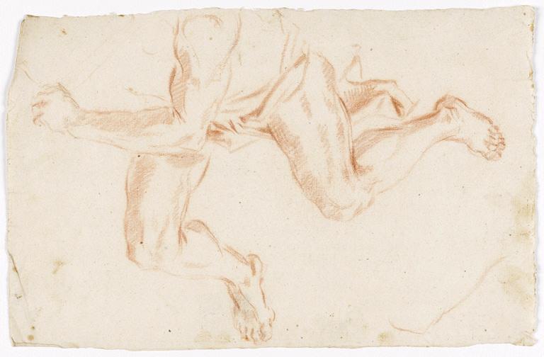 Etude d'homme à terre, les jambes nues, Vuez, Arnould de