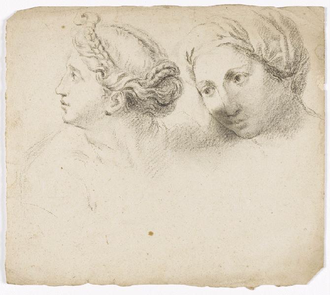 Tête de femme portant un turban, tête de femme de profil à gauche, Vuez, Arnould de