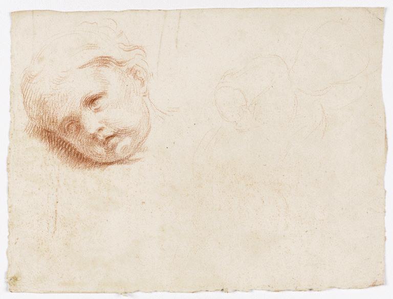 Tête d'enfant et esquisse d'un enfant, Vuez, Arnould de