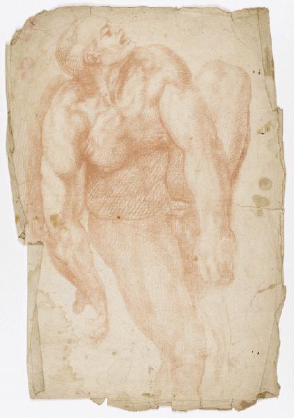 Figure d'homme debout sur une jambe, la main gauche tenant le pied gauche, Vuez, Arnould de