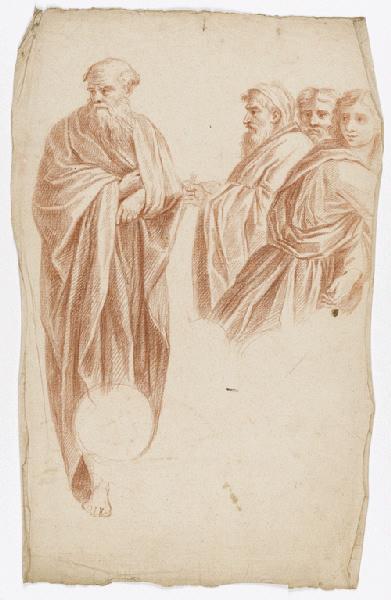 Quatre figures d'hommes drapés (étude de composition), Vuez, Arnould de