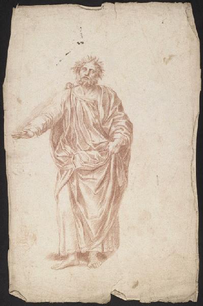 Etude d'aveugle drapé, la tête couronnée de feuilles, le bras droit en avant (le Parnasse de Raphaël ?), ébauche de buste, la tête appuyée sur une main, Vuez, Arnould de