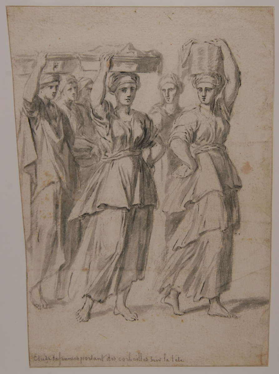 Etude de femmes portant des corbeilles sur la tête., Vuez, Arnould de, 1644,1720