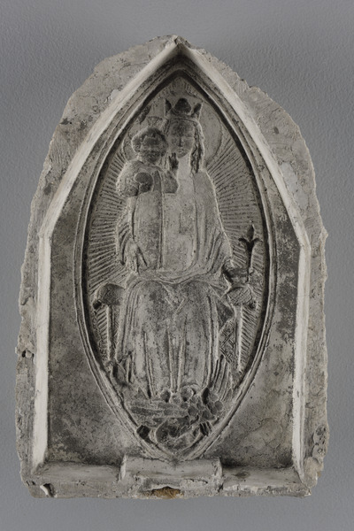 Vierge assise à l'enfant debout (mandorle), Henri Bouchard, 1935  : vers