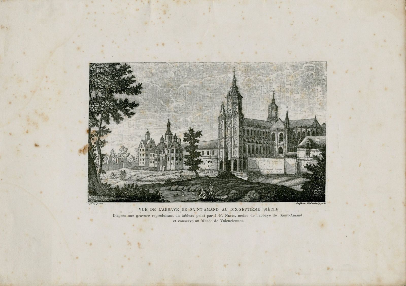Vue de l’abbaye de Saint-Amand au 17e siècle_1