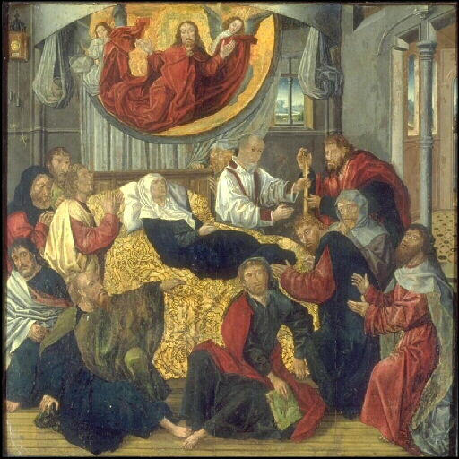 La Mort de la Vierge ; Saints Mathieu et Marc_0