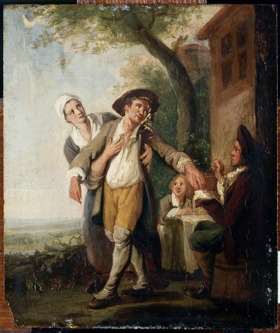 L'ivresse, Louis Joseph Watteau, 2e moitié 18e siècle