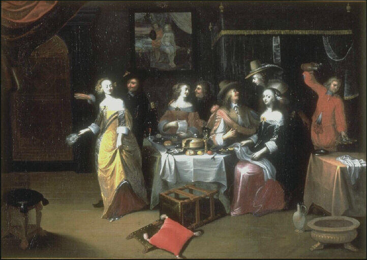 Réunion galante, Hieronymus Janssens, 17e siècle