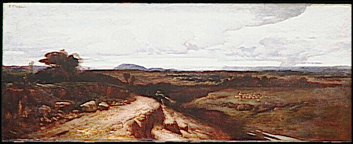 Paysage avec chasseur, François Nicolas Chifflart, 2e moitié 19e siècle, 1er quart 20e siècle