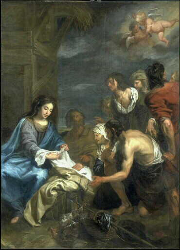 L'Adoration des bergers, Jacob I van Oost, 17e siècle