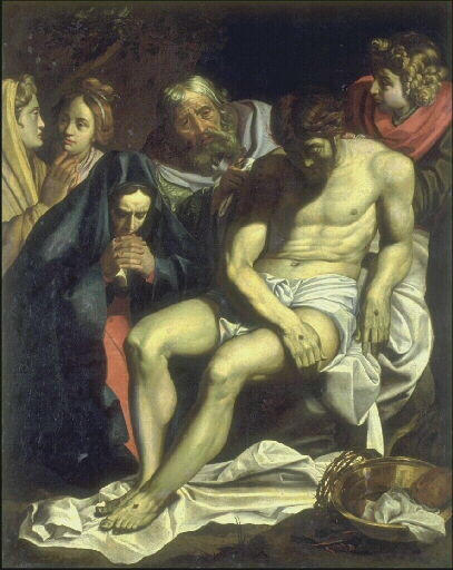 Le Christ mort entouré de saint Joseph d'Arimathie, de saint Jean et des Saintes Femmes, Abraham I Janssens, 4e quart 16e siècle, 1ère moitié 17e siècle